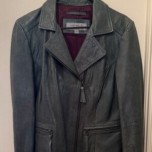 Marc New York Charcoal Dark Green leather,nwot,Lg